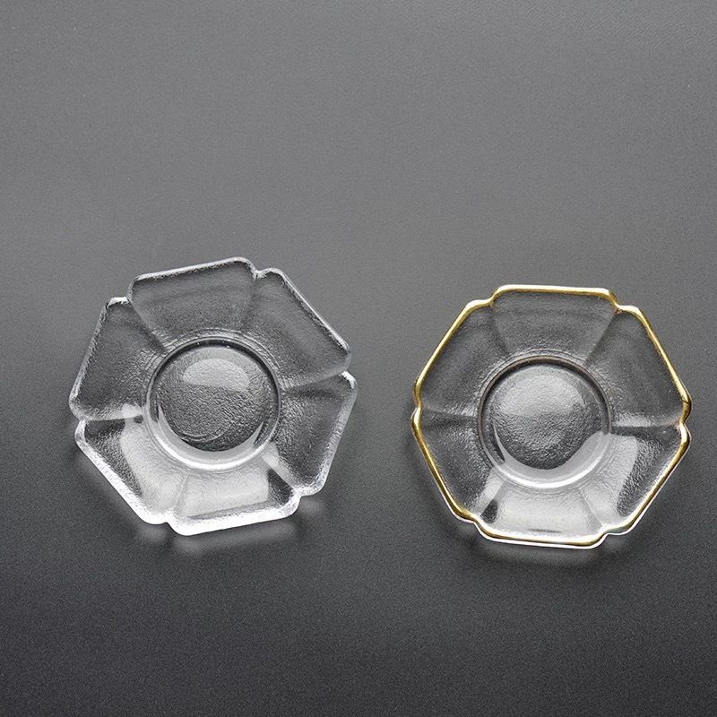 Japanese Coaster Crystal Glass Kung Fu Tea Set Accessories Coaster Creative Tea Ceremony Saucer Tea Cup Base Pad Insulation Pad