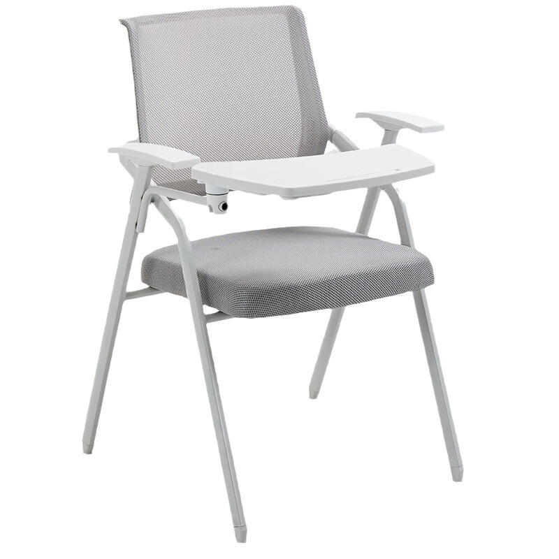 Training Chair with Writing Board Computer Chair Folding with Writing Board White Office Meeting Room Table and Chair Integrated Meeting Chair