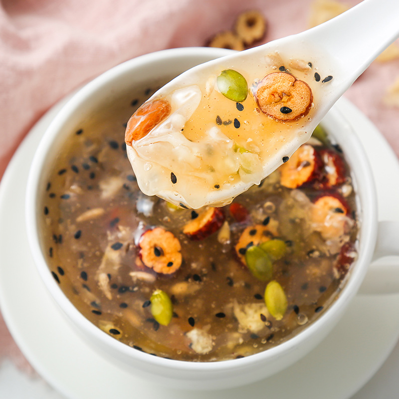 Bird's Nest nut silver ear soup lotus root starch soup nut fruit instant lotus root starch instant nutrition meal nut 500g