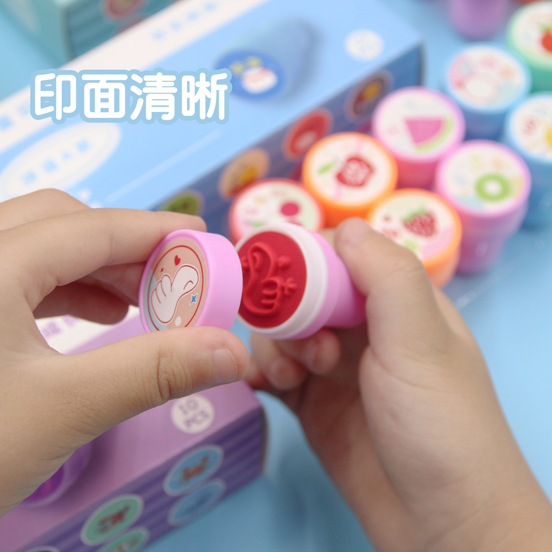 Stamp Set Cartoon Children's Promotional Stationery Toys Teacher Rewards English Kindergarten Stamp Gift Prizes