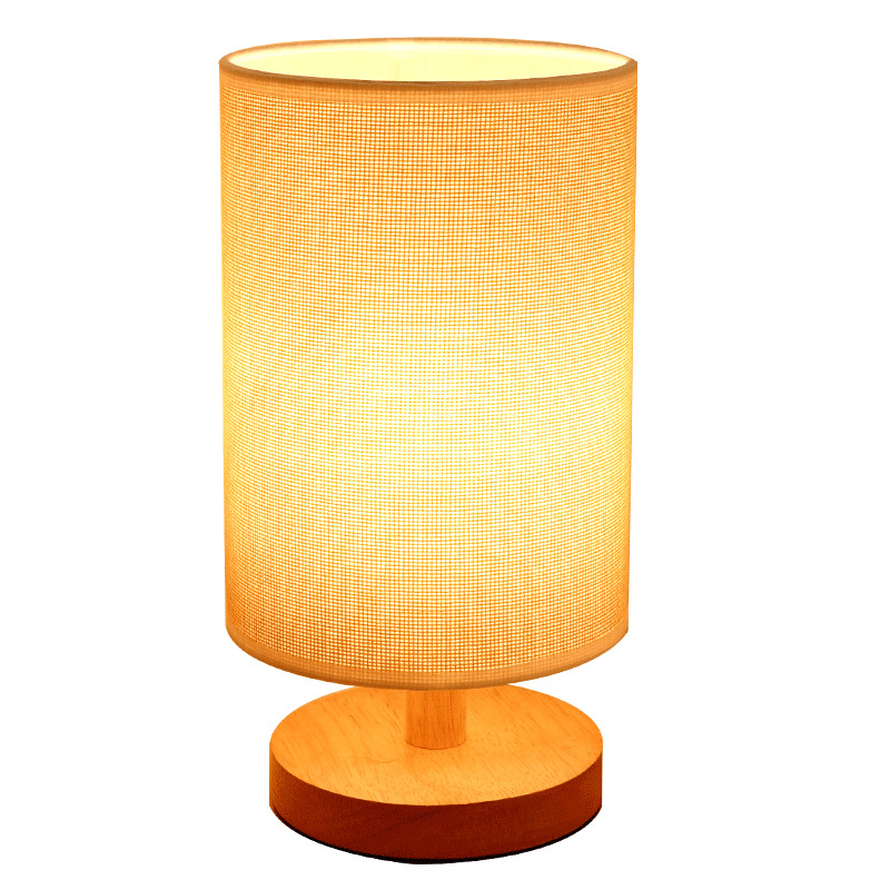 Nordic Solid Wood Fabric usb Table Lamp Decorative Bedroom Bedside Lamp Study Dormitory Remote Control Led Night Light Creative