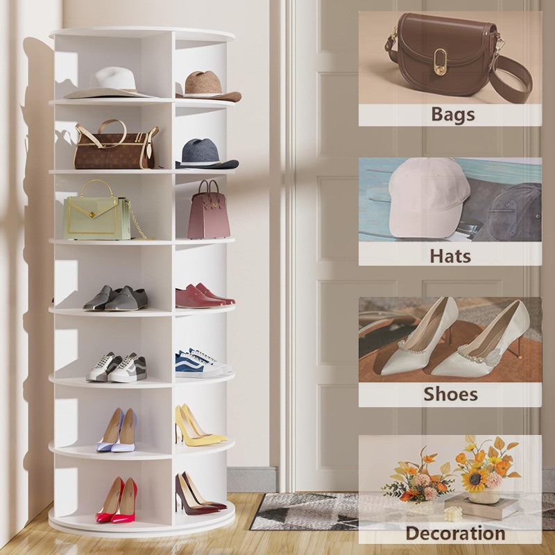 Cross-Border Rotating Shoe Rack Multi-Layer Floor-Standing Simple Bag Home Entrance 360 ° Storage Rack Shoe Cabinet Rack