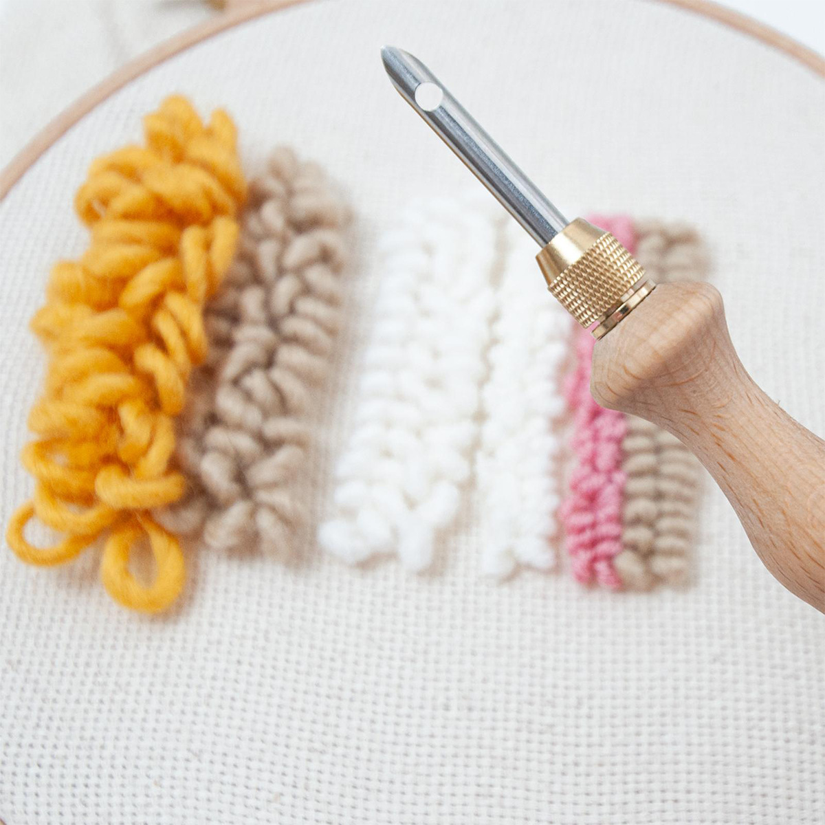 Russian poke embroidery stamp needle wool thick stamp needle solid wood multi-needle stamp needle diy weaving tool tufting needle