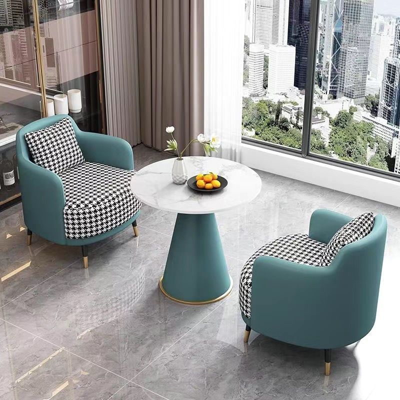 Стул из легкой роскоши, кожаный офисный стул, приемный стул для гостиницы, многофункциональный стул для отдыха, длинный диван с кофейным столиком