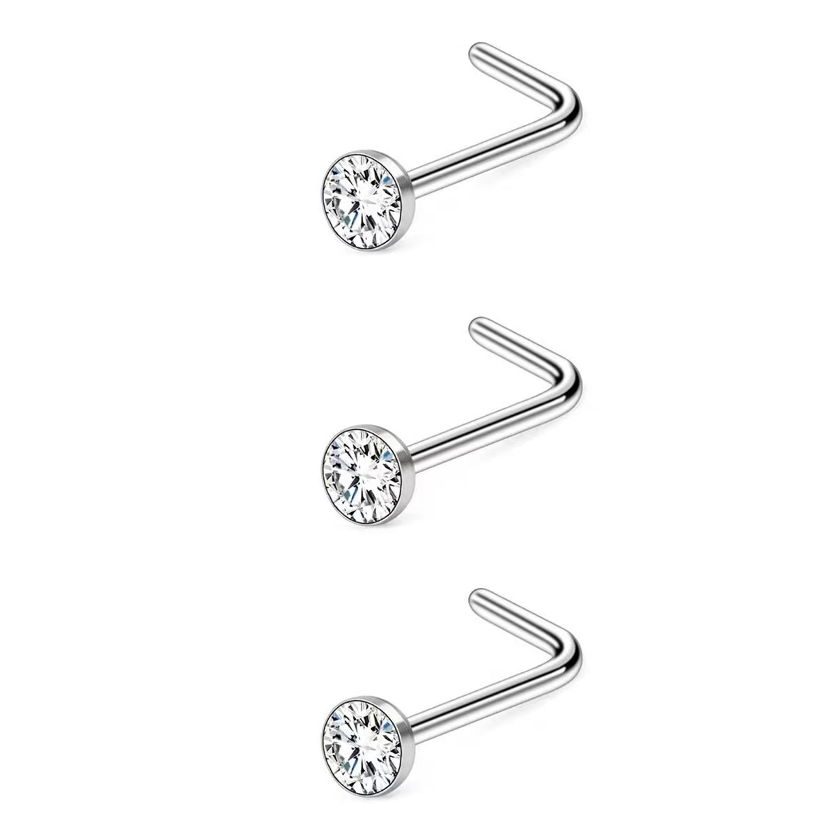Europe and the United States cross-border hot human body piercing nose nail nose ring jewelry diamond factory wholesale