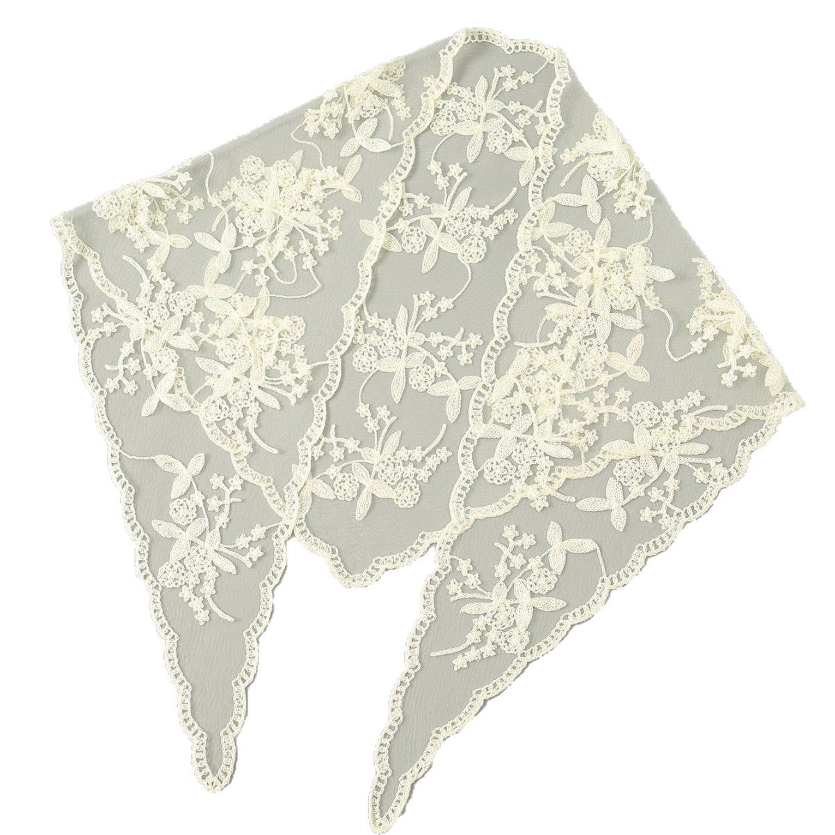European and American bridal headdress flower lace triangle scarf spring and summer new black and white solid color veil wedding lace hijab women