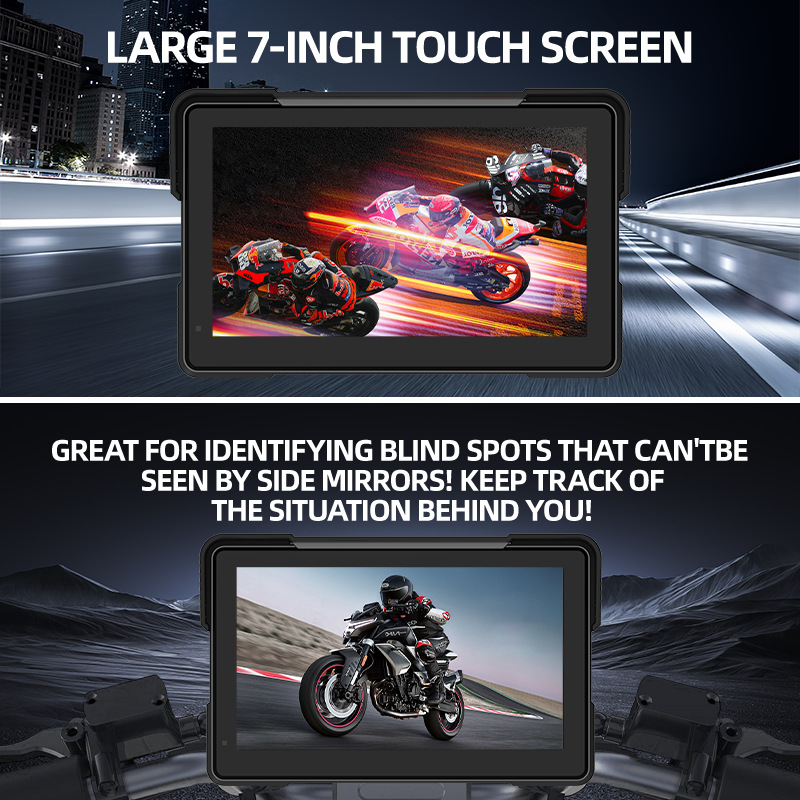 Cross-Border Popular Motorcycle Carplay Screen Projection Wifi Interconnection High-Definition Navigation Waterproof and Anti-Vibration Driving Recorder