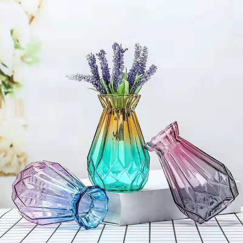 Cross-Border Supply of Glass Vases, Origami Vases, Dried Flower Vases, Nordic Style Gradient Vases, Decorations, Living Room Decorations