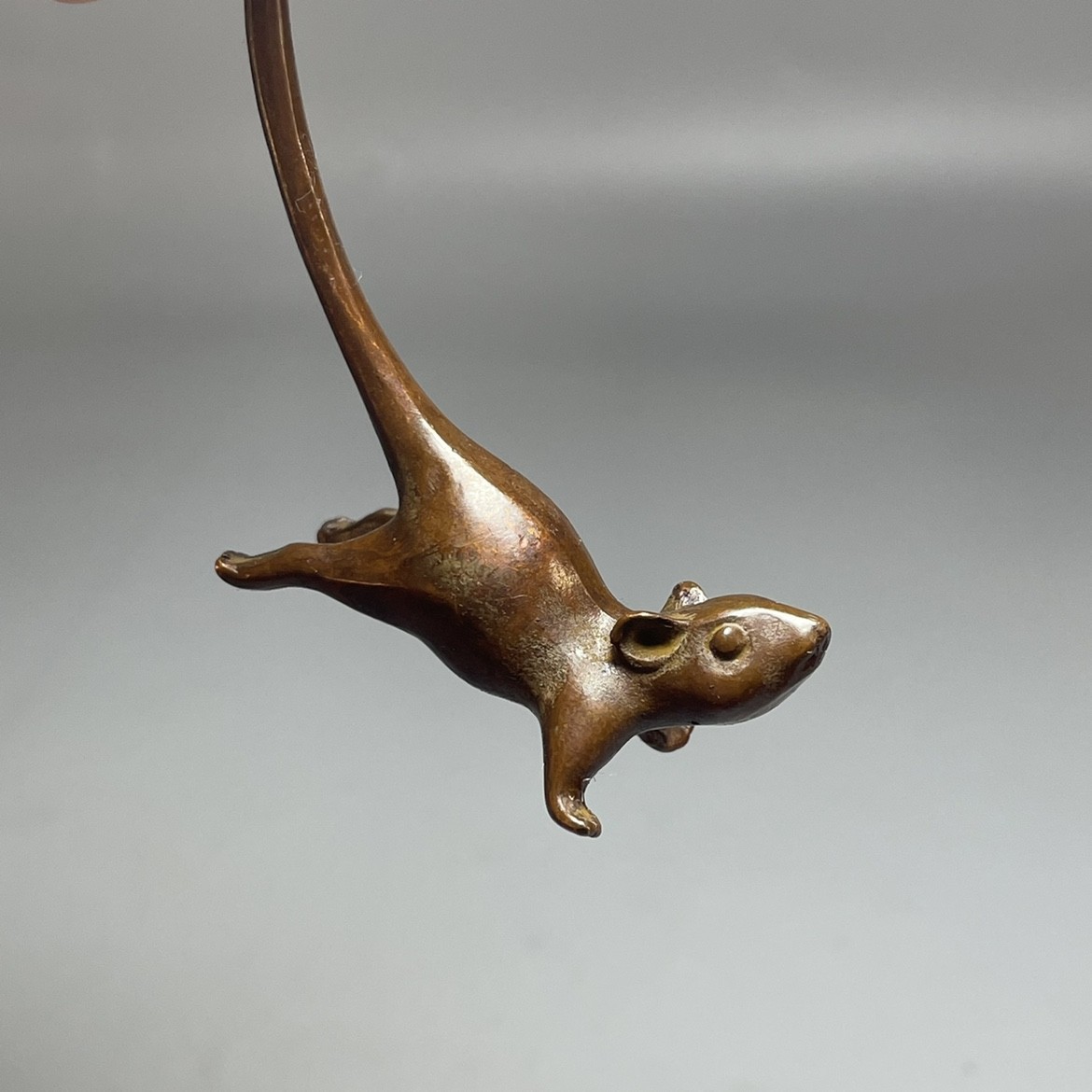 Antique Solid Copper Zodiac Little Mouse Lucky Long Tail Mouse Creative Cute Tea Ceremony Tea Pet Ornaments