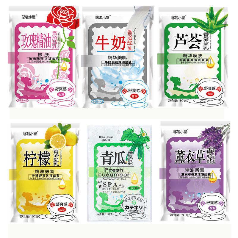 Соль для ванны Dora's House, соль для ножной ванны, морская соль, отшелушивающая соль, освежающая, противозудная, с молоком и алоэ вера