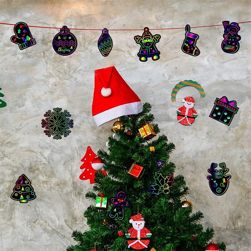 Factory Direct snowman Christmas tree scratch paper DIY bookmark creative decoration children Halloween scratch painting wholesale