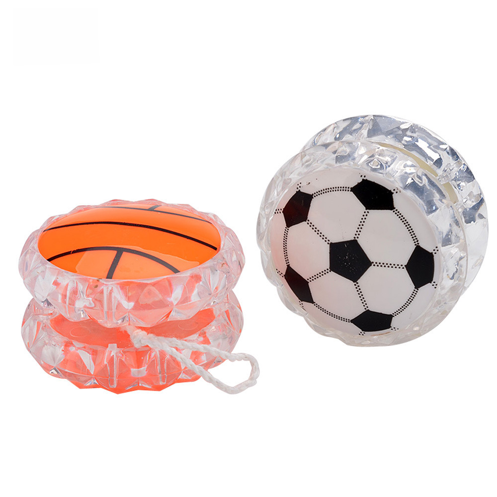 4.8cm Plastic Yo-Yo Football Basketball Yoyo Ball Kidsren's Gift Small Toy Smiley Face Expression Yo-Yo
