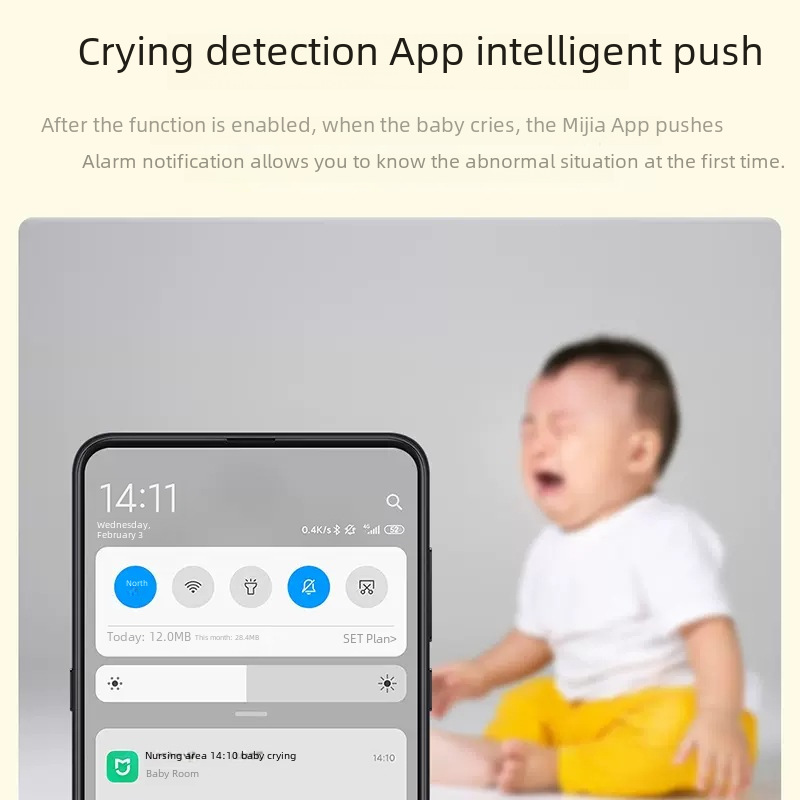 xiaovv Smart Baby Monitor Night Vision Care Instrument Child Monitoring Cry Alarm Reminder Wireless Camera