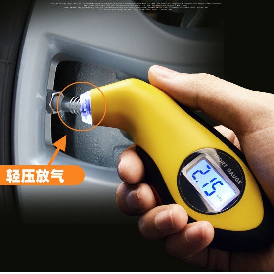 Vehicle-mounted high-precision monitoring automobile tire pressure gauge digital display barometer electronic digital display tire pressure gauge with light