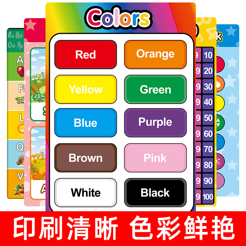 Early Education Export Stereo Concave and Convex 3D Cross-Border Silent Wall Chart Amazon Paper English Wall Chart Manufacturer Can Inquire for Details