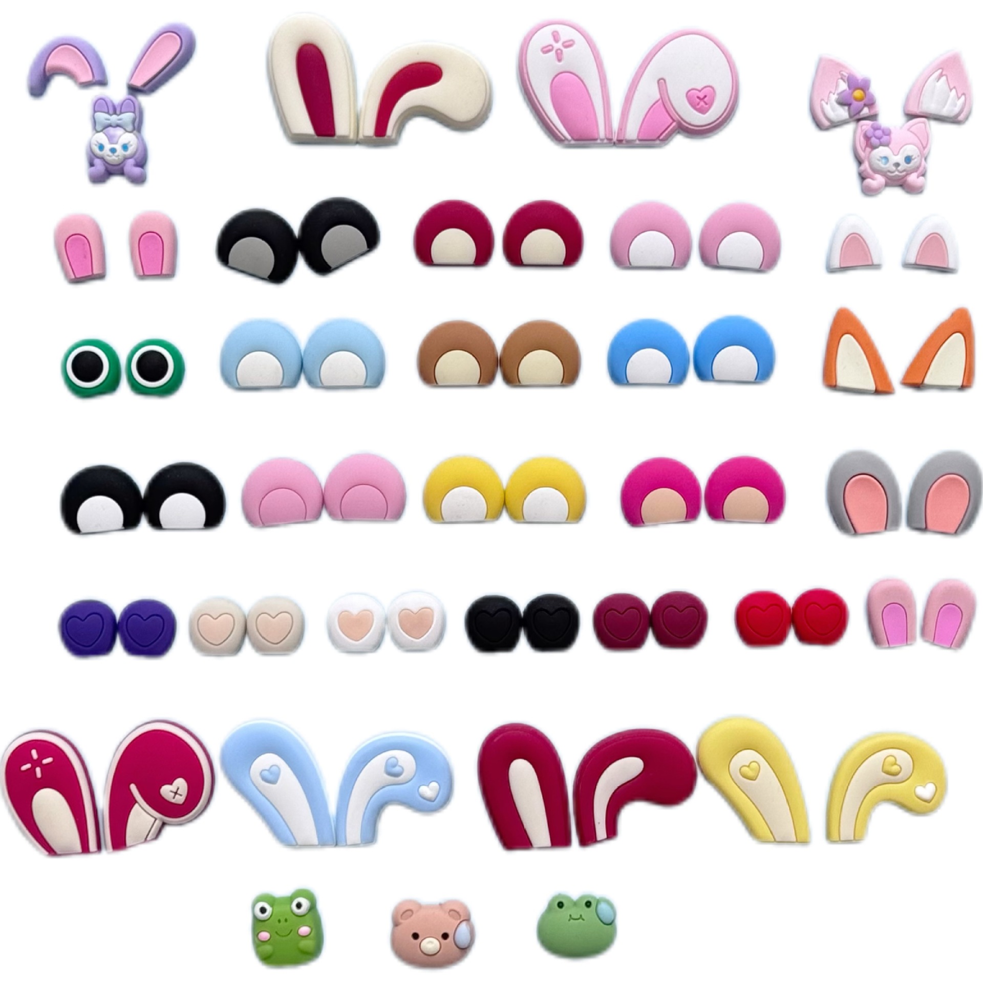 Cartoon Three-Dimensional Bear Single Ear Soft Rubber PVC Accessories DIY Mobile Phone Case Material Bag Storage Box Water Cup Hole Shoes