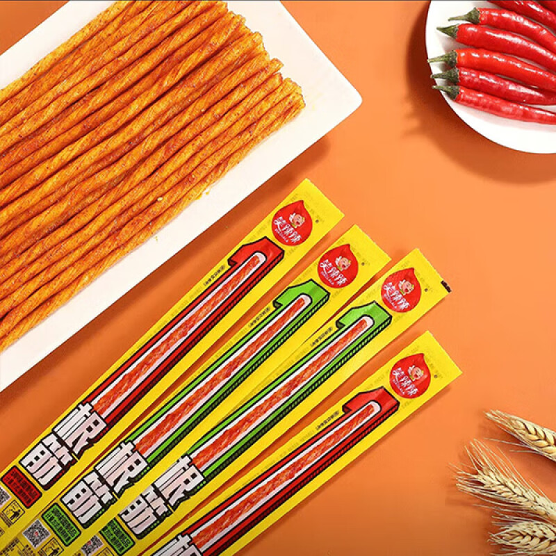 [Lightning Warehouse for Special] Smiling Spicy One-tendon Spicy Strip Spicy Beef Tendon Strip Gluten Snacks About 6 g/Bag