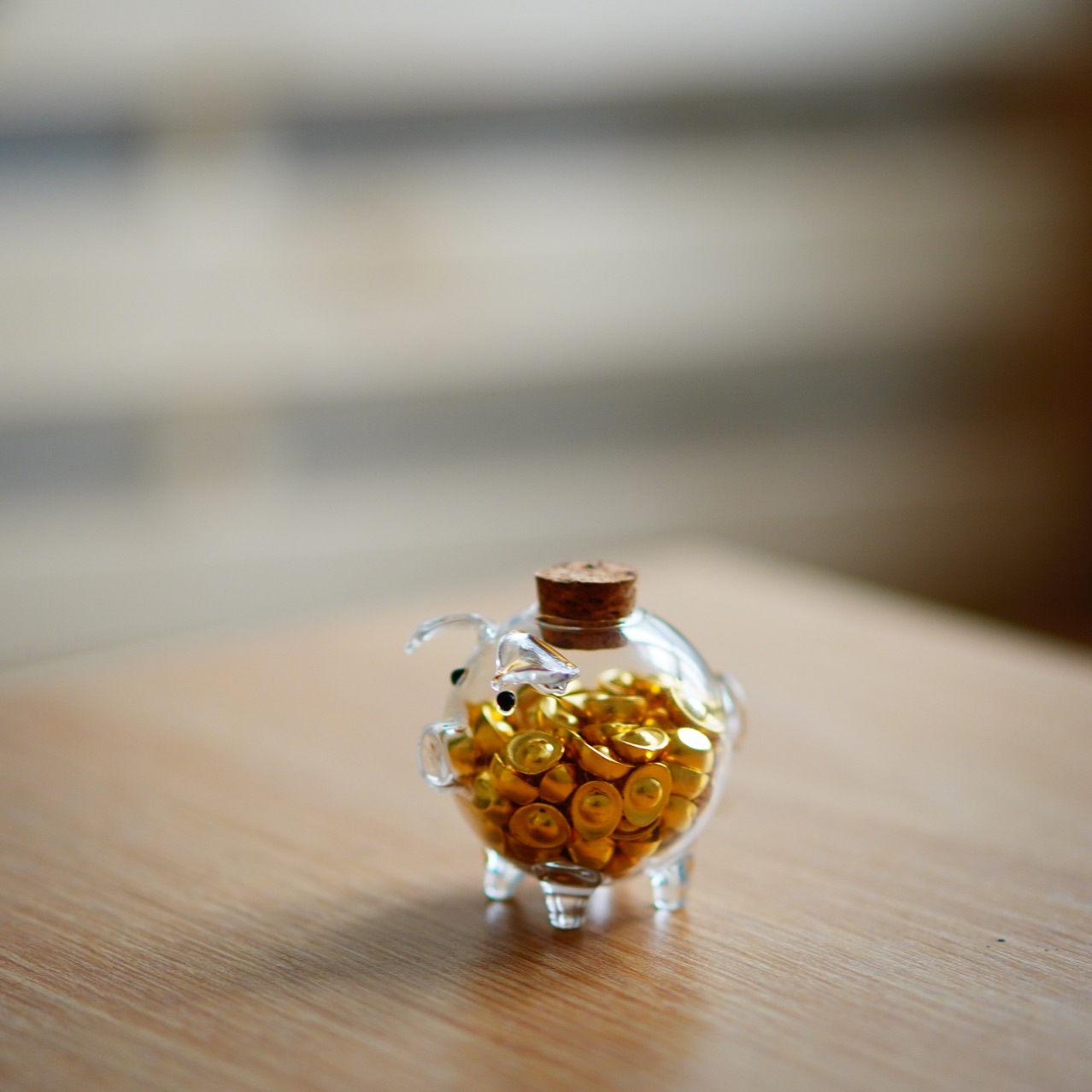 7M9Kins Mini Piggy Cute Piggy Pot Wishing Bottle Storage Glass Bottled Gold Beanstalk Little Red Book Same Style