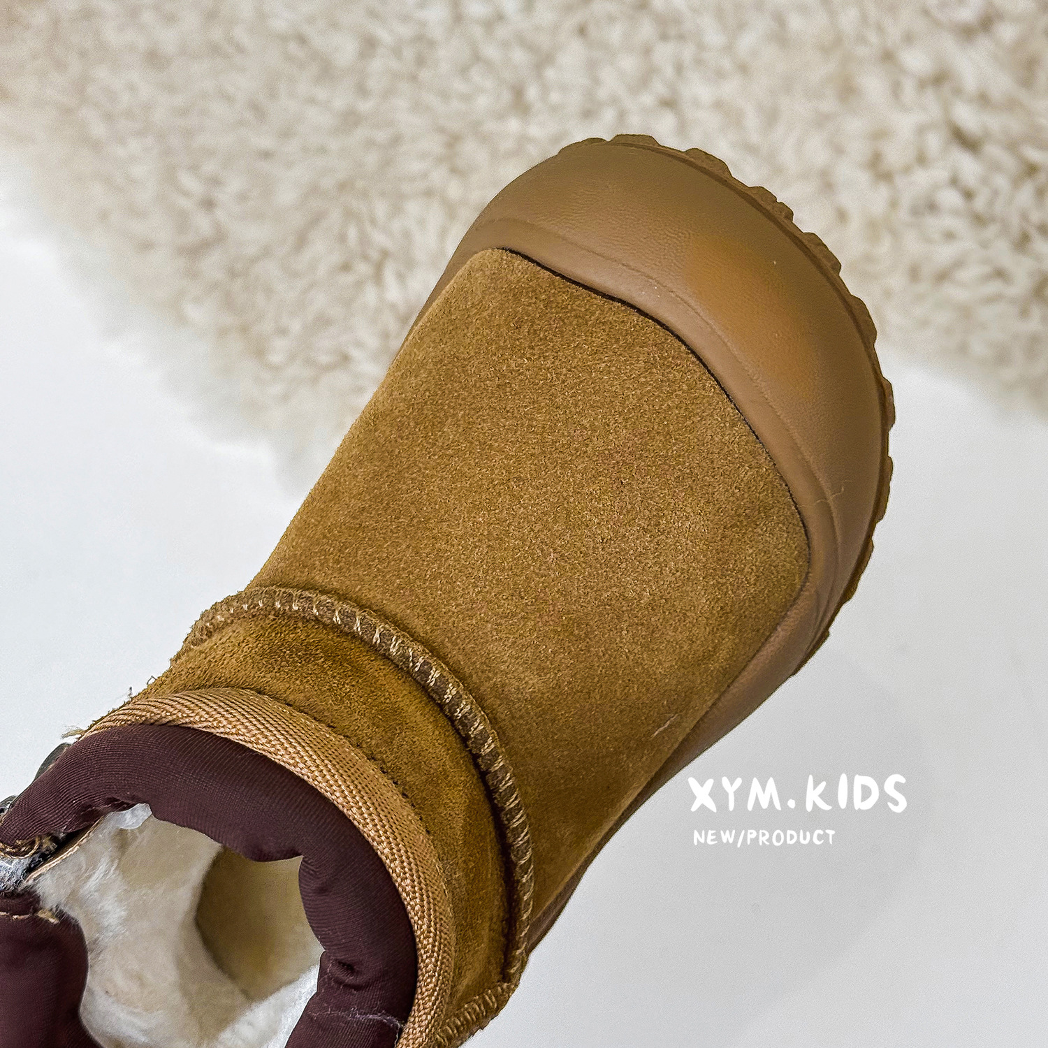 2025 Winter New Children's Korean-Style Frosted Fleece-Lined Warm Anti-Kick Snow Boots