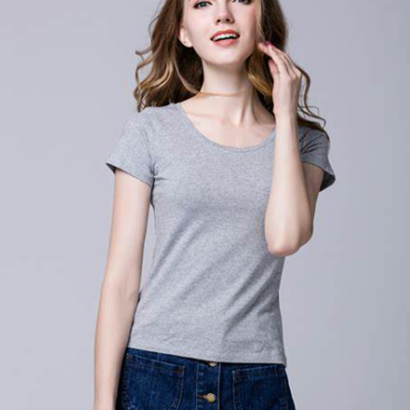 2025 Summer Korean Style Casual Short-Sleeve Round-Neck Small Batch Custom-Made T-Shirt Summer Top