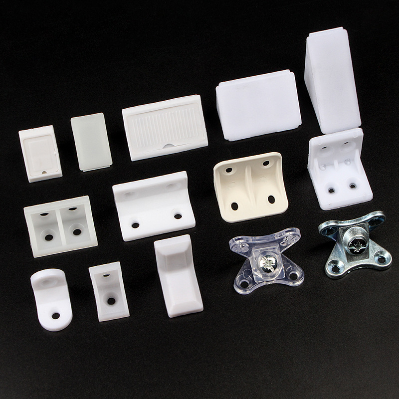 Furniture Cabinet Connector Thickened Plastic Nylon Angle Code Triangle Right Angle L Type 90 Degree Small Angle Code White with Lid