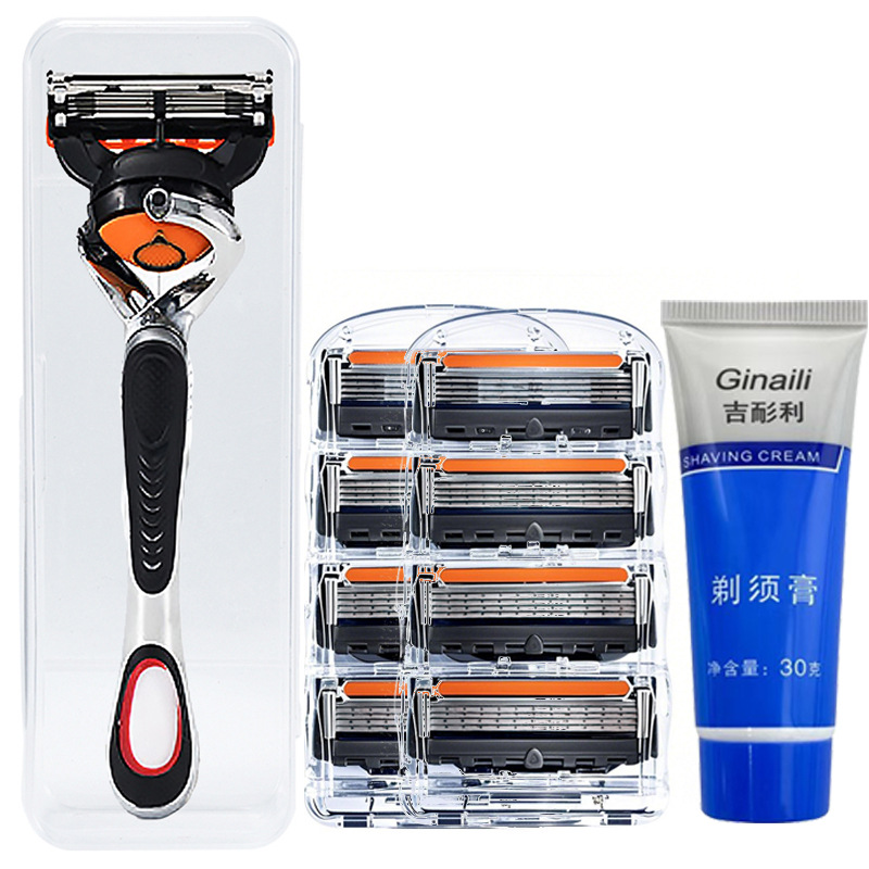 Men's Five-Layer Razor Manual Razor High-Quality Blade German Quality Universal Geely Replacement Blade Wholesale