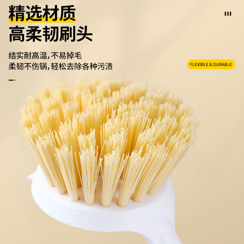 Special Sale - Household Long-Handled Pot Brush, Magic Kitchen Plastic Stove Cleaning Brush, Wooden Handle Dishwashing Brush