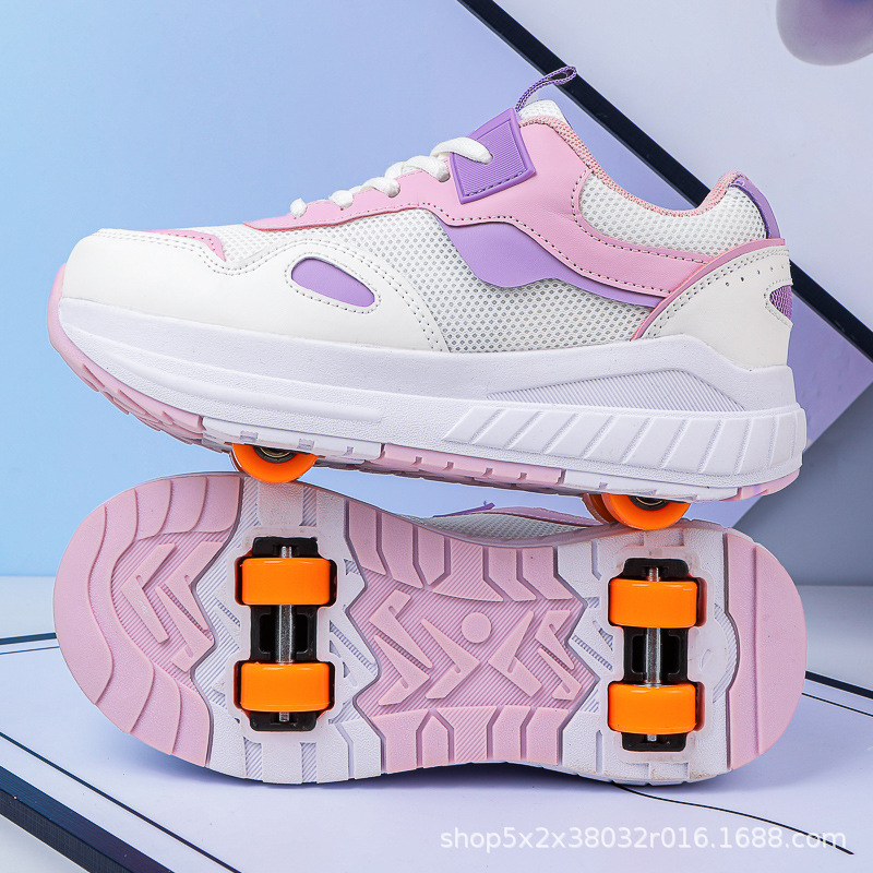 New Four-Wheel Heelys Shoes for Boys and Girls, Detachable Transforming Shoes, Roller Skates with Wheels, Dropshipping