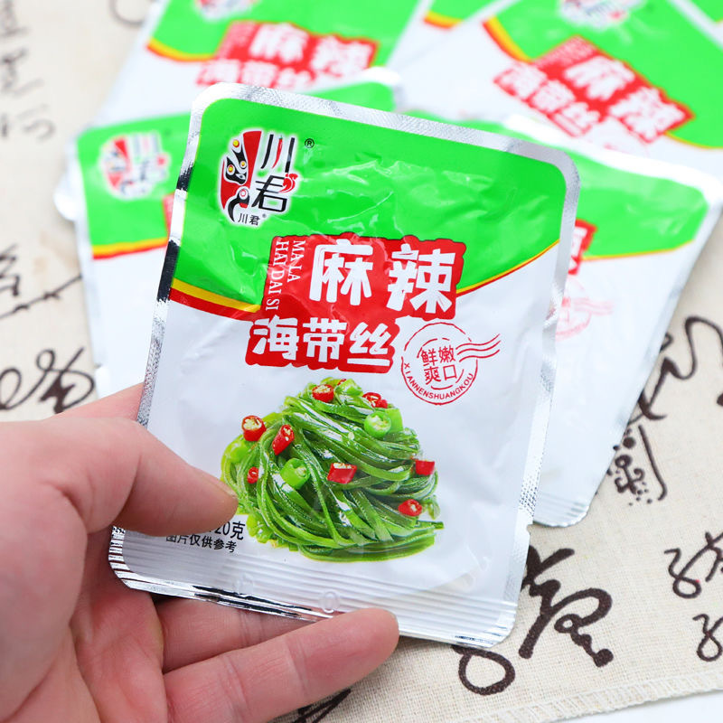 Chuanjun spicy kelp silk 20g independent bag Sichuan food kelp pickles bulk snack wholesale