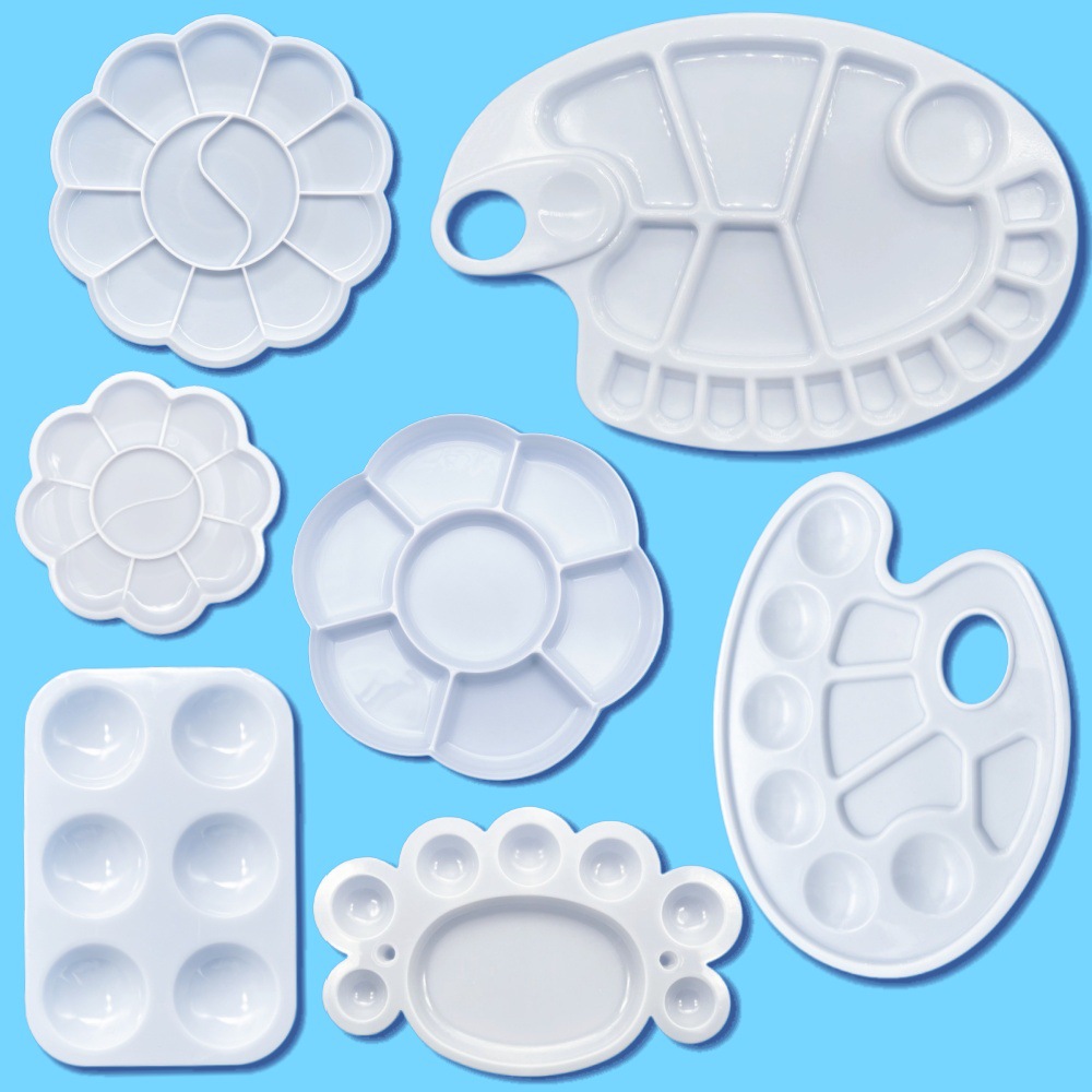 Цветовая палитра белый пластиковый поддон для краски с ножками для детей акриловая акварельная палитра оптовая разнообразие