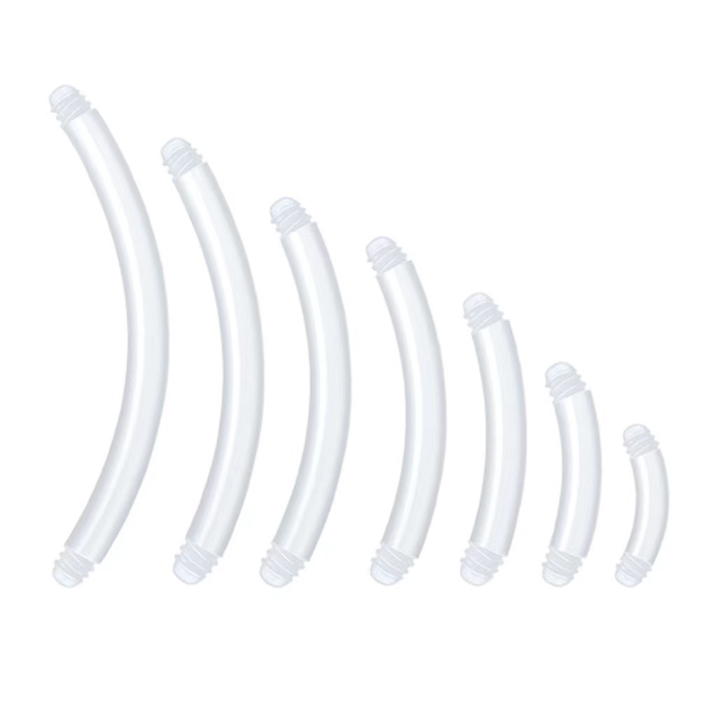 Cross-border Hot Sale Piercing Jewelry Accessories Straight Rod Bend Rod Acrylic Tongue Nail Rod Belly Nail Rod Eyebrow Nail Rod Spare Rod