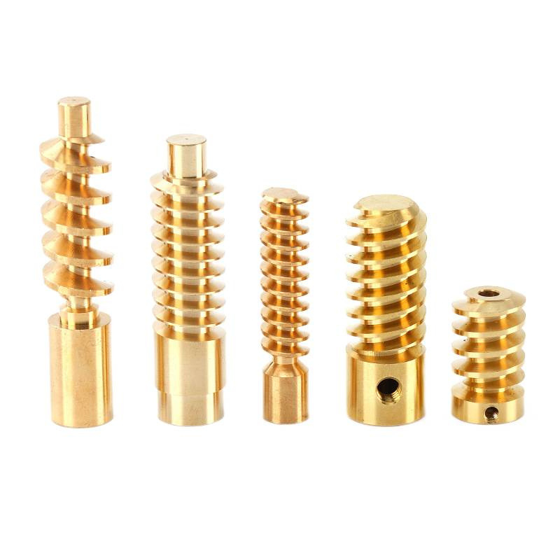 0.1-1.5 Modulus 1234 Head Brass Worm Motor Reducer Precision Small Modulus Micro Copper Worm Processing