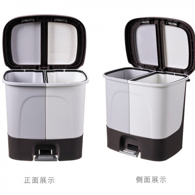 Household Indoor Sorting Trash Can with Pedal and Lid for Living Room, Bedroom, Kitchen, Double Bucket Creative Dry and Wet Separation Trash Can