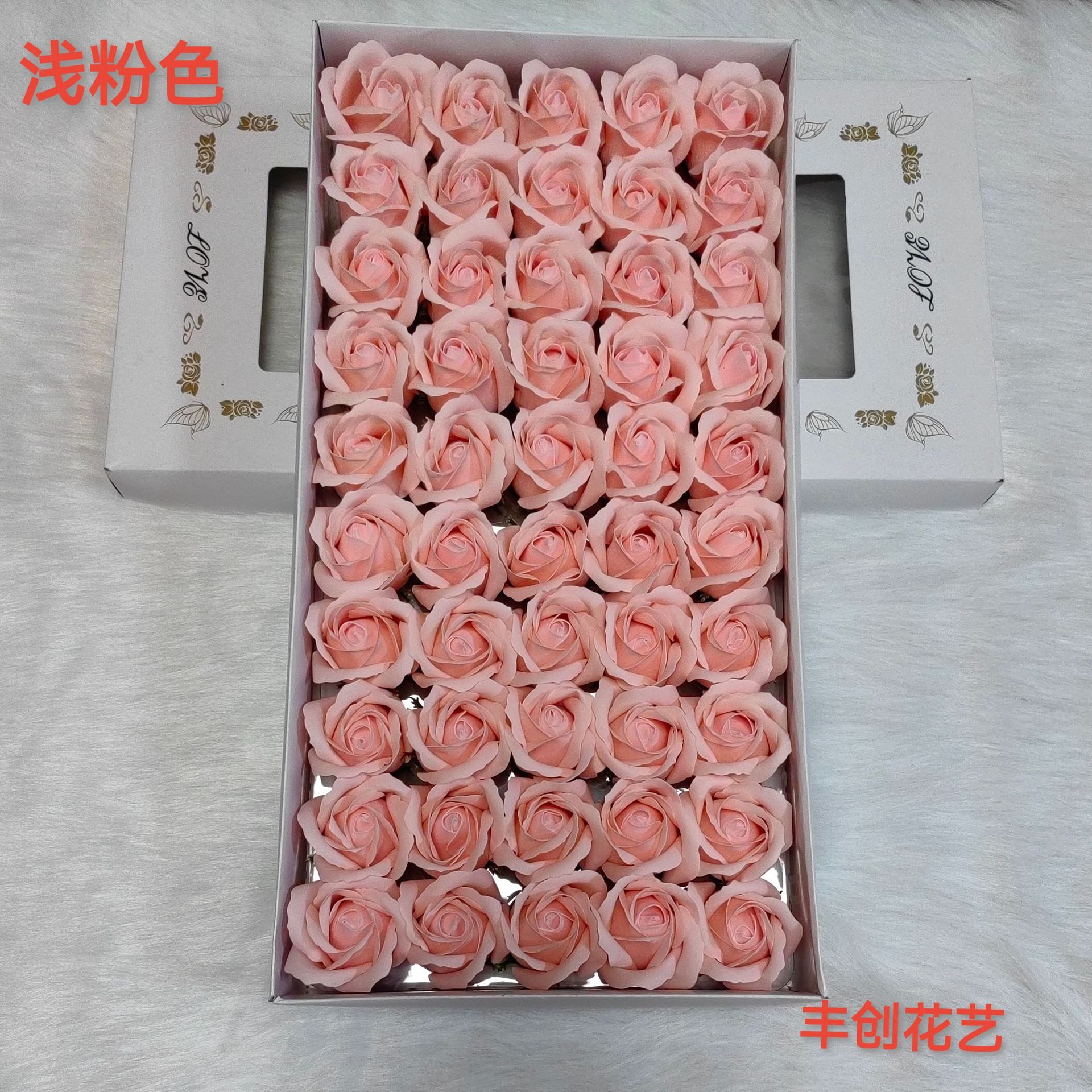 Three-layer soap flower head thickened soap flower rose flower with base imitation flower Flower Flower Factory wholesale