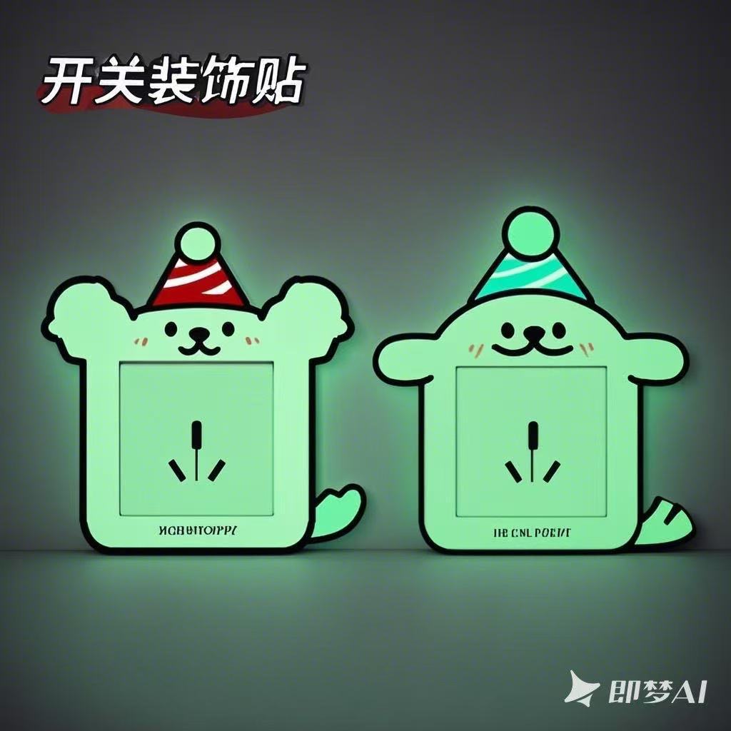 Puppy Switch Sticker Decorative Self-Adhesive Household Socket Panel Cover Ugly and Beautification Decorative Frame Light Switch Night Light