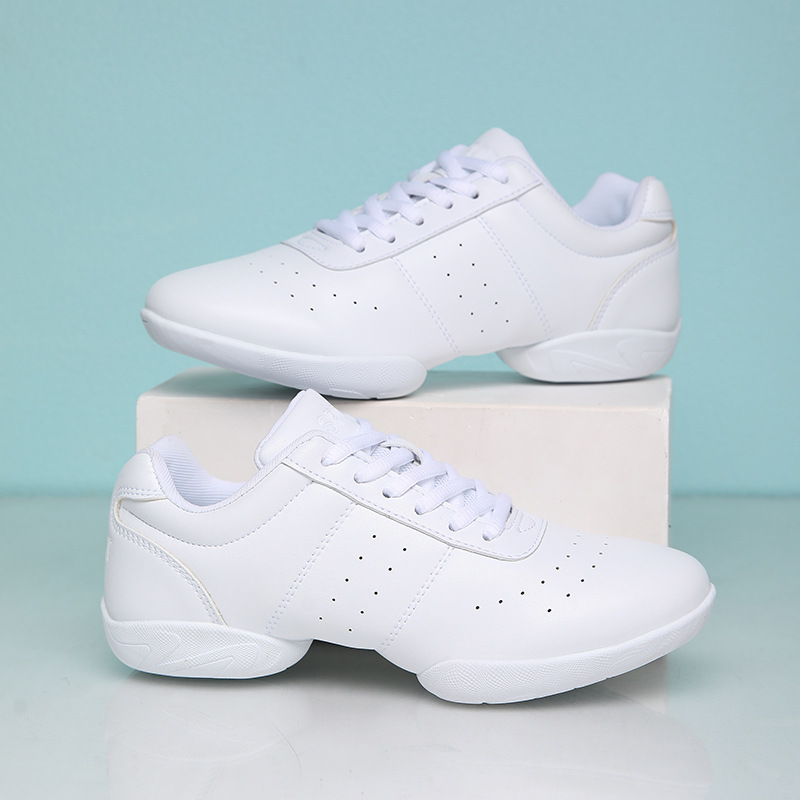 Competitive Aerobics Shoes Student White Fitness Shoes Sports Cheerleading Shoes Women's Training Competition Shoes Soft Sole Kidsren