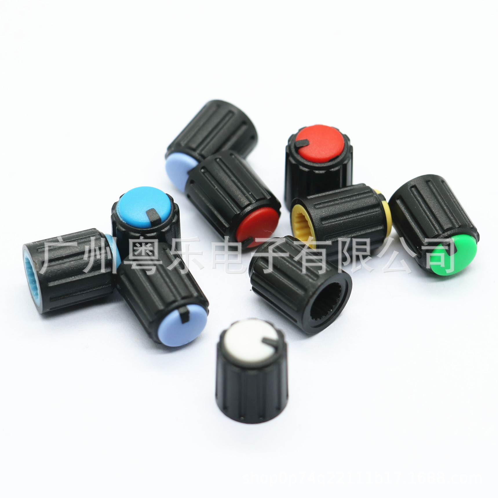 Two-Color Knob 10*12mm Small Volume Knob Adjustment Cap Flower Shaft 6mm Half-Axis Potentiometer Amplifier Audio Knob