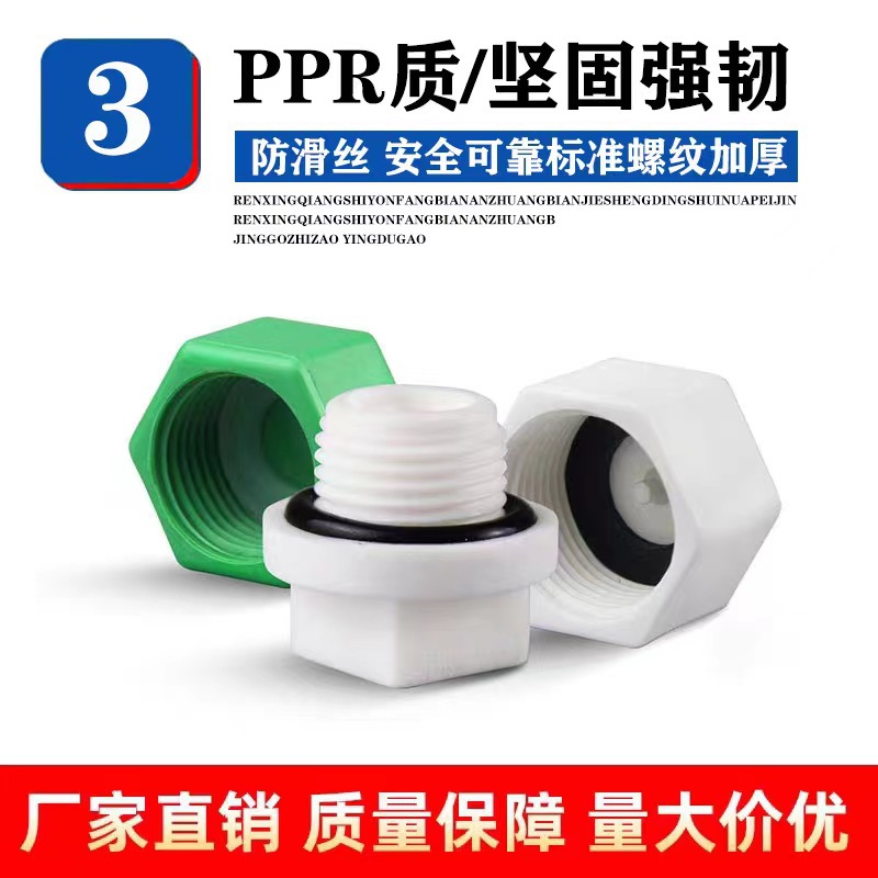 4 points ppr plug cap plug 1/2 inner wire plug cap outer wire outer wire plug water pipe accessories non-raw material plug water heating pipe