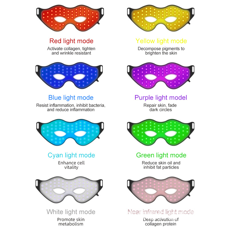 Led Silicone Colored Light Eye Beauty Device, Photon Rejuvenation Eye Beauty Device, Seven-Light Eye Mask Device, Eye Beauty Device, Skin Rejuvenation Eye Mask
