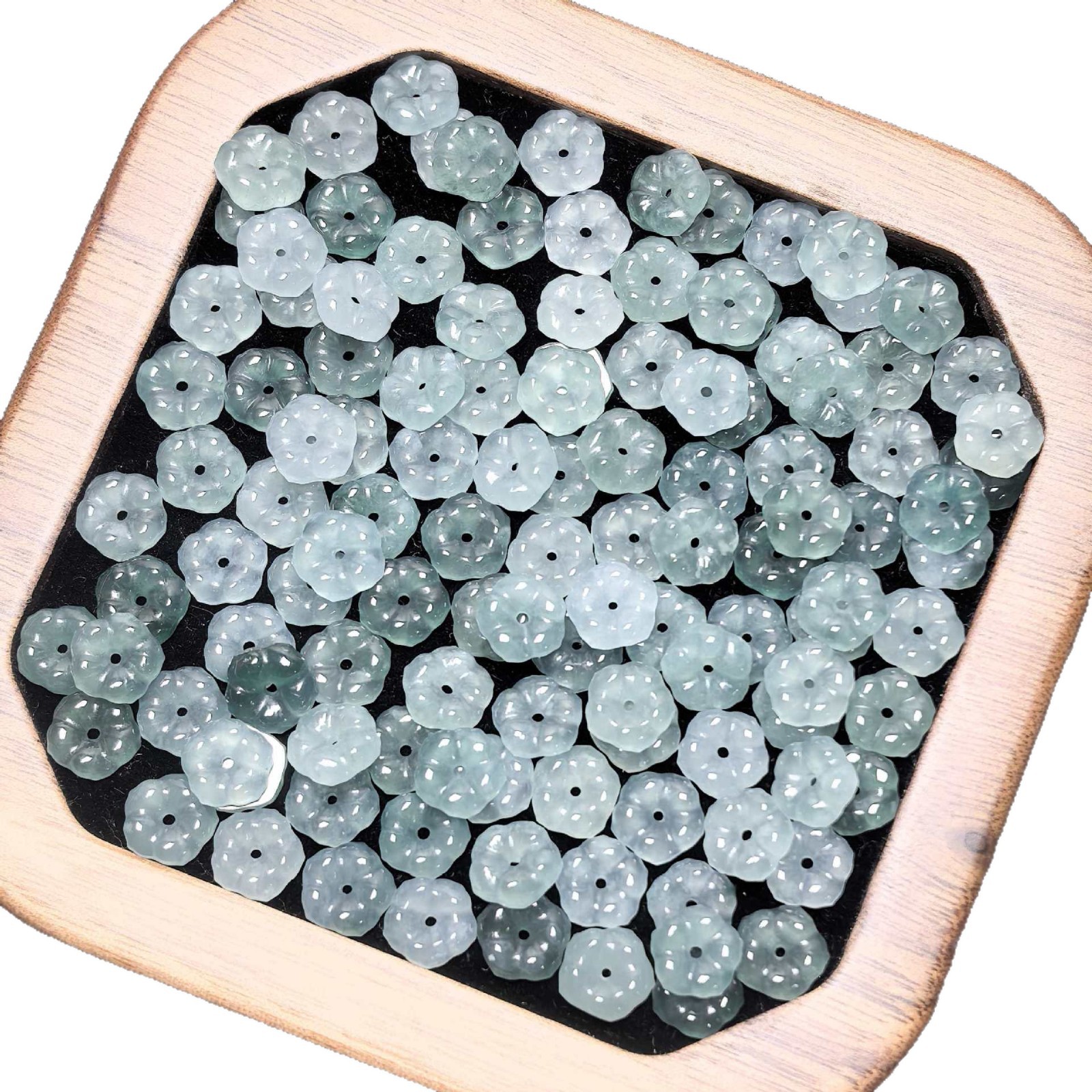 Jadeite Ice Flower Clasp 8mm'Rich Flower Jade Di'Y Bracelet Necklace Earring Accessories Perforated Style