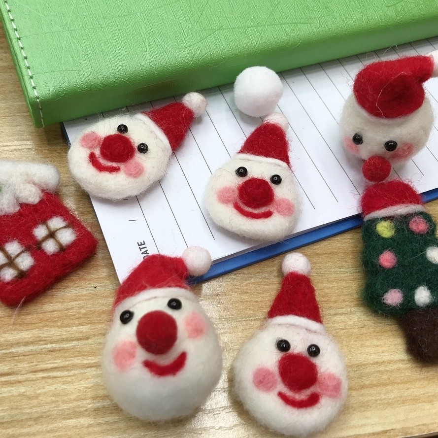 Cross Border Wool Felt Fawn Santa Claus Christmas Tree Decoration DIY Christmas Plush Decoration Handmade Small Pendant