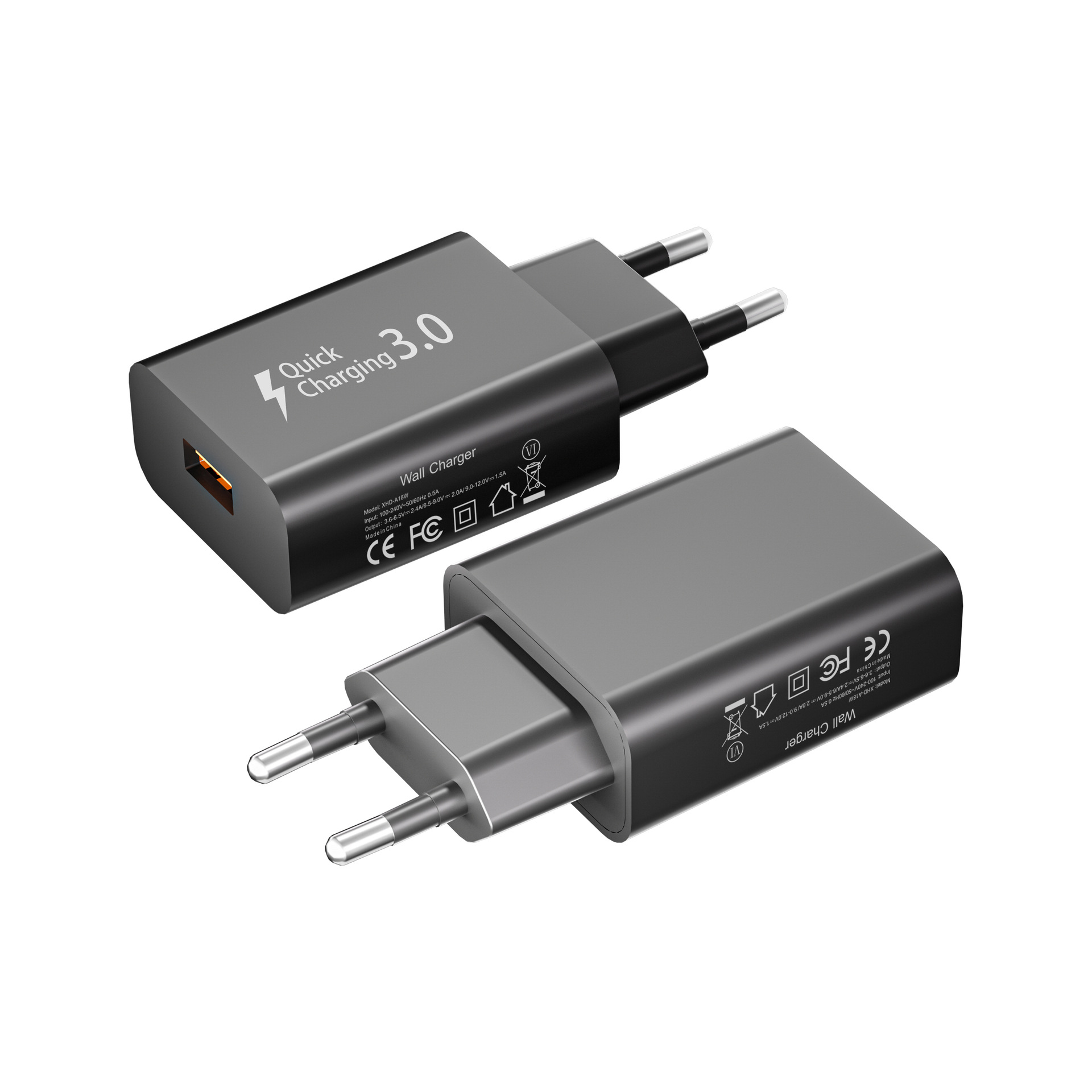 Qc18W European Standard Fast Charging Head Suitable for Samsung Charger S7S8S9 Apple 15 Fast Charging USB Plug Source Manufacturer