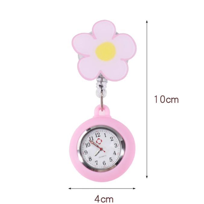 Easy-pull Buckle Nurse Watch Telescopic Rope Nurse Watch Cute Nurse Hanging Watch Student Exam Pocket Watch Silicone Watch Set Chest Watch