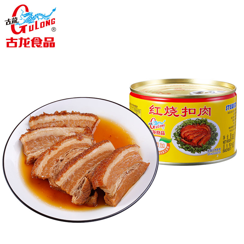 Gulong braised pork can factory direct supply braised pork instant food Dongpo pork cooked food wholesale 383g