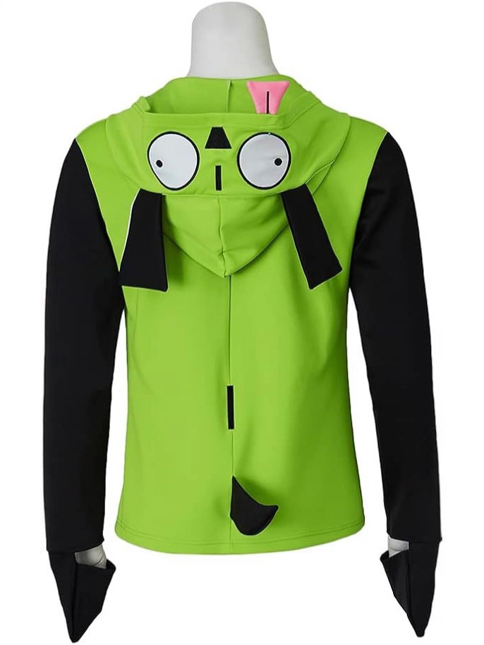 Green Cosplay Hoodies Costume Zipper Jacket Coat Men Casual Sweatshirts Hooded Zip Pullover