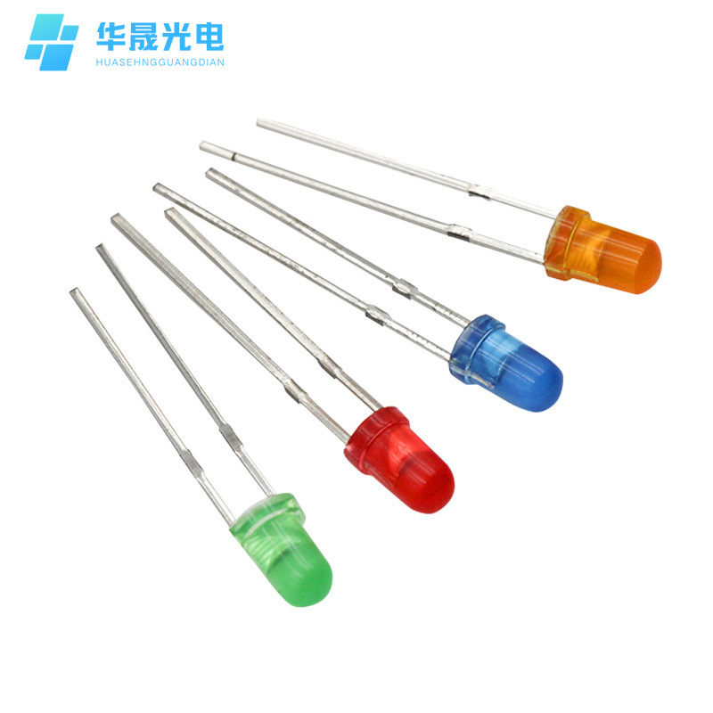 LED light emitting diode F3 3mm round head with side short foot white red blue green yellow wholesale direct LED lamp beads