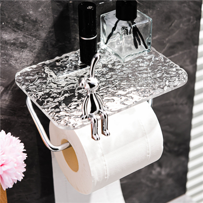 Акрилевый короб для туалетной бумаги, настенный, без сверления, многофункциональный стеллаж для хранения