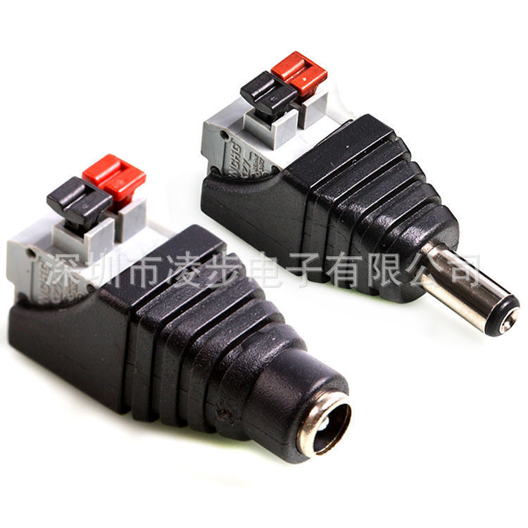 Сварка-освобожденный тип DC разъем мужской и женский соединитель 12V видеонаблюдение 5.5*2.1mm соединительный терминал