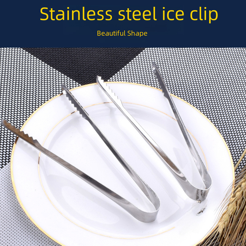 Factory wholesale wholesale stainless steel bread clip simple lightweight compact ice clip kitchen tools multifunctional food clip