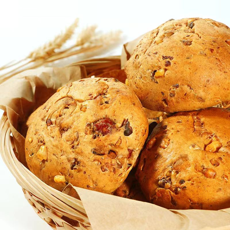 Whole Wheat Nut European Bread Light Meal Replacement 0 Sucrose Satiety Multigrain Breakfast Walnut Kernel Red Date Nutrition